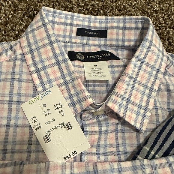 Crewcuts Boys 12 set of 3 1 Light Blue Thompson Fit Chino‎ Pants 2 shirts plaid - Picture 9 of 9